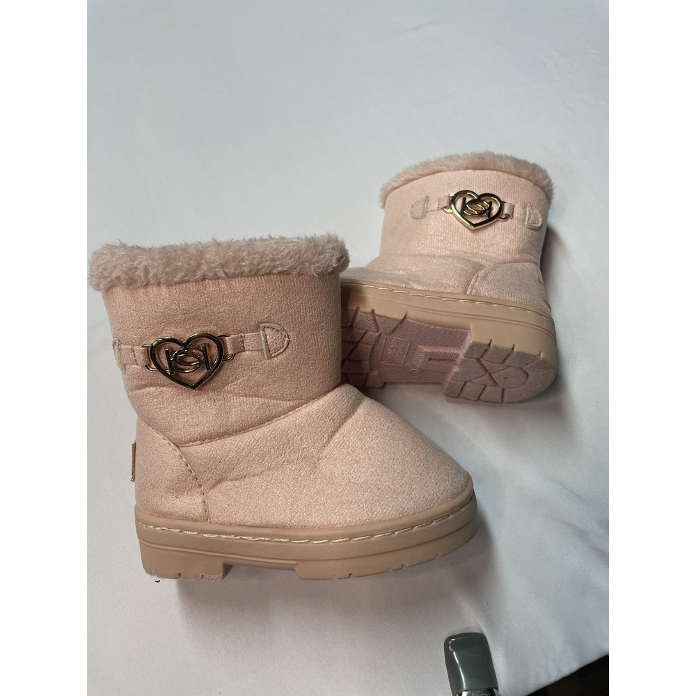 BEBE TODDLER GIRLS FAUX FUR WINTER BOOTS BOOTIES PINK 6 MSRP $45 NEW